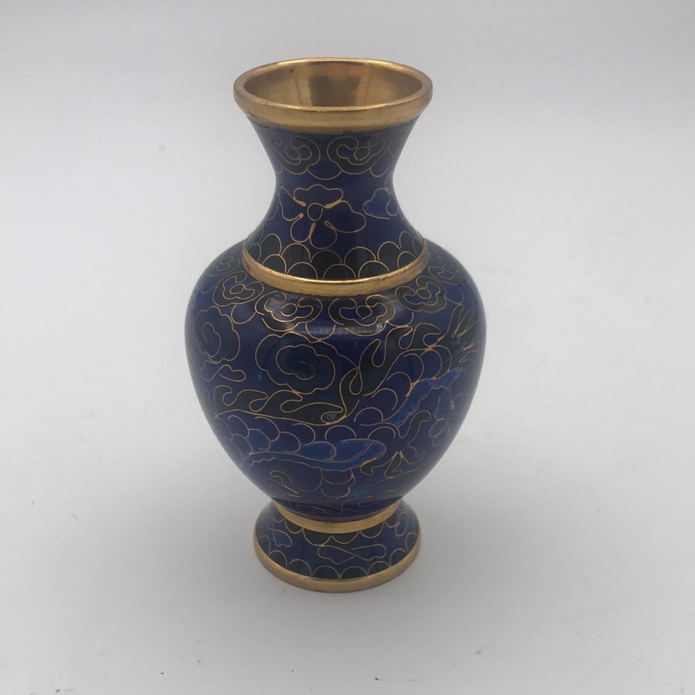VTG (60s) Cloisonné 4-1/4" Mini Bud Vase Chinese
